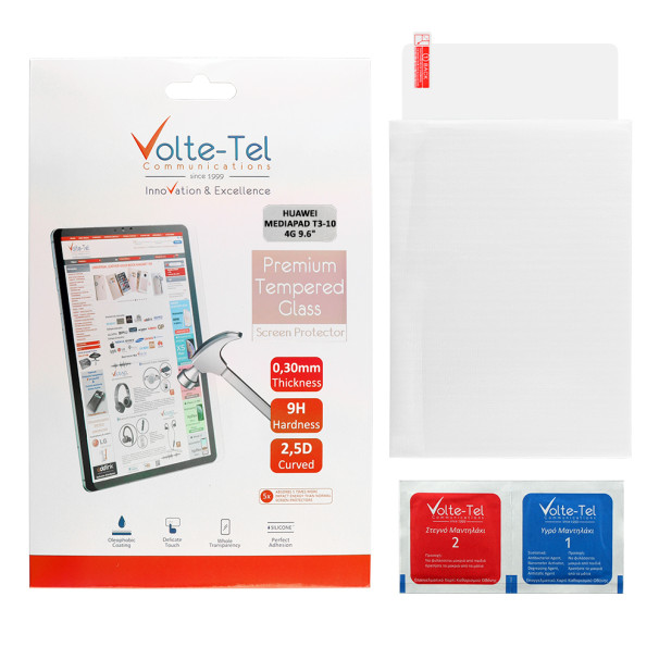Volte-Tel Tempered Glass Huawei Mediapat T3-10 4G 9.6" 9H 0.30mm 2.5D Full Glue (UN-PR-UL3CGHMT3) (5205308216992) Προστατευτικές Μεμβράνες