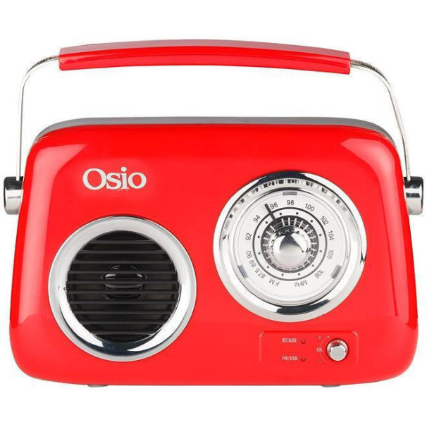 Osio Opr-3040R (5205082281298) Retro Red Φορητά Ράδιο-Cd