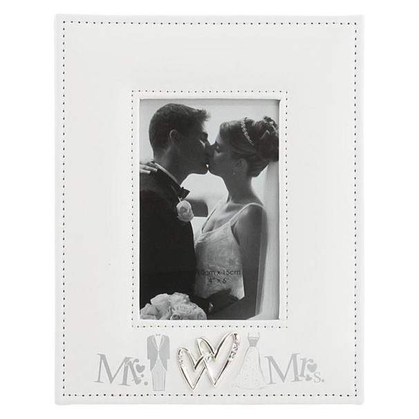 INART Κορνίζα Δερμάτινη Εκρού Mr and Mrs 22X1X27 3-30-043-0457