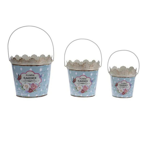 INART Κασπώ Μεταλλικό Flower Garden Σετ 3 Τεμαχιών 21Χ21Χ20 3-70-492-0001