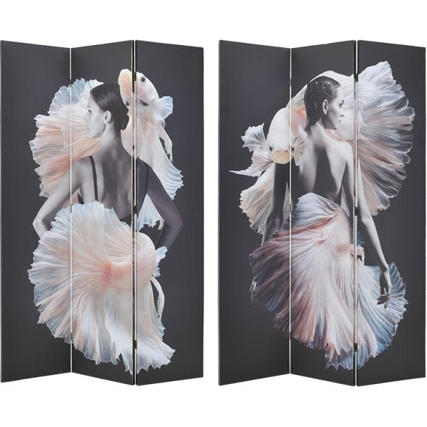 INART Παραβάν 2 Όψεων Printed Canvas Γυναικεία Φιγούρα 3-50-610-0216