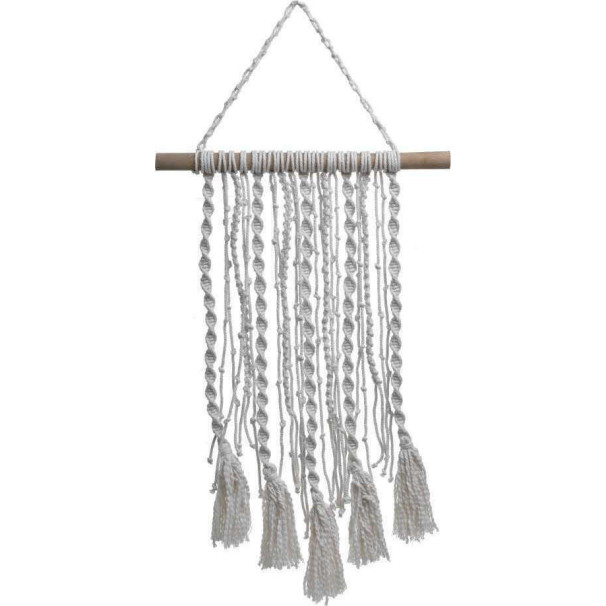 INART Διακοσμητικό Τοίχου Macrame Λευκό/Natural 3-70-047-0026