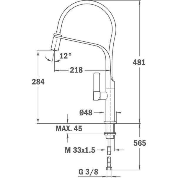 TEKA FO997 Ψηλή Μπαταρία Κουζίνας Με Λειτουργία Ντους