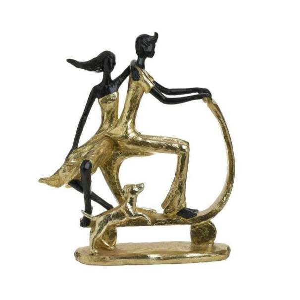 INART Διακοσμητικό Ζευγάρι Resin Χρυσό/Μαύρο 3-70-287-0080