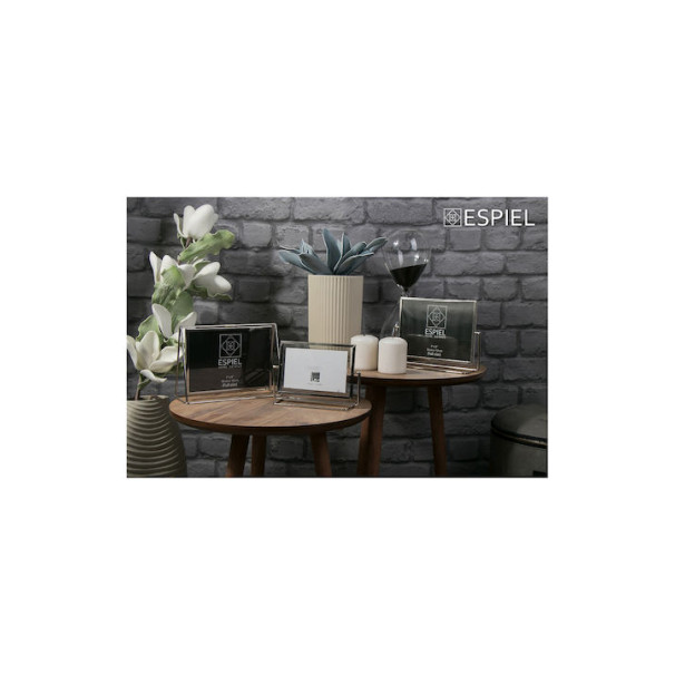 ESPIEL Κορνίζα Μεταλλική Ασημί 2 Όψεων FAM570