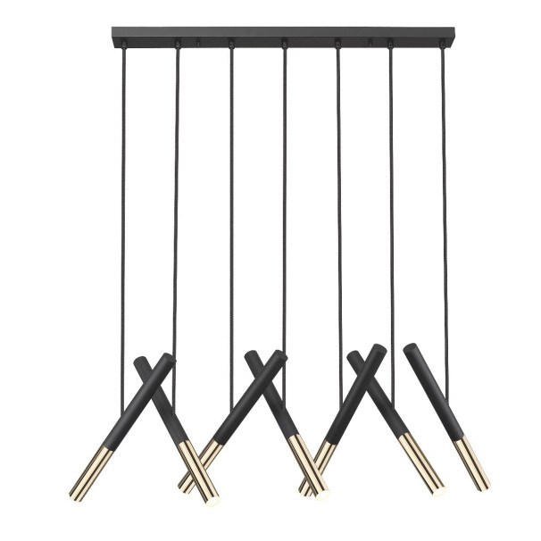 VIOKEF BALLET 4265400 Κρεμαστό Φωτιστικό LED με Θερμό Λευκό Φως Ράγα Μαύρο